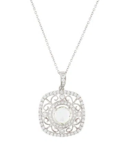 Pre-owned Necklace 18k Diamond Pendant , 18" In Multi