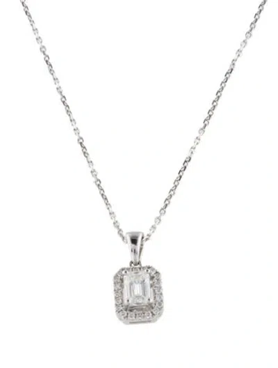 Pre-owned Necklace 18k Diamond Pendant , 18" In Multi