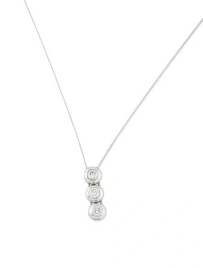 Pre-owned Necklace 18k Diamond Pendant , 18.5" In Multi