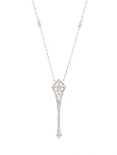 Pre-owned Necklace 18k Diamond Pendant , 21.5" In Multi