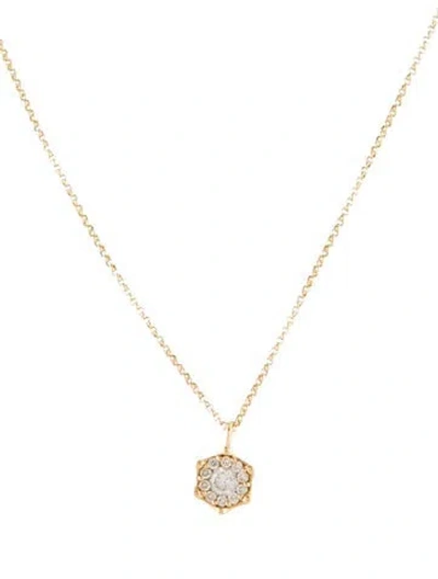Pre-owned Necklace 18k Diamond Pendant W/ 14k Chain , 16.75" In Multi