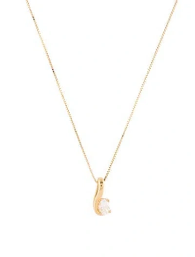 Pre-owned Necklace 18k Diamond Pendant W/ 14k Chain , 18" In Multi