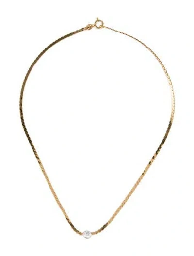 Pre-owned Necklace 18k Diamond S Chain Choker , 14.75" In Multi