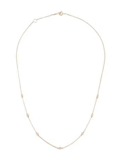 Pre-owned Necklace 18k Diamond Station Collar , 16.75" In Multi
