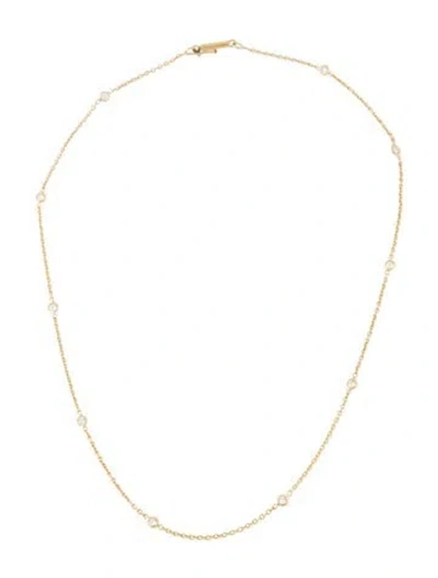 Pre-owned Necklace 18k Diamond Station , 16" In Multi