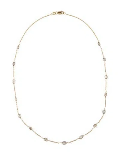 Pre-owned Necklace 18k Diamond Station , 16" In Multi