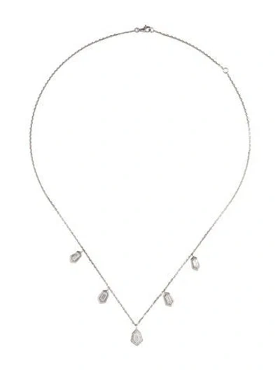 Pre-owned Necklace 18k Diamond Station , 18" In Multi