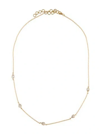 Pre-owned Necklace 18k Diamond Station , 18" In Multi