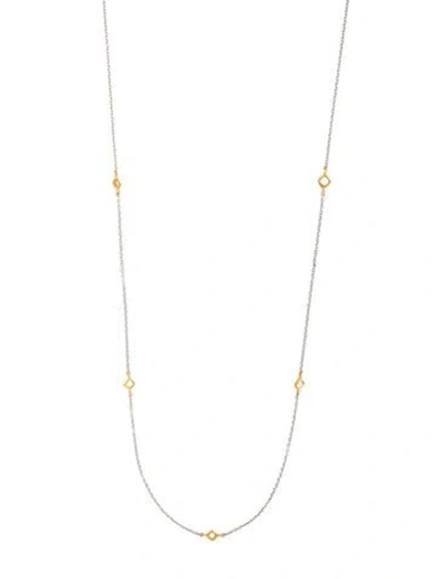 Pre-owned Necklace 18k Diamond Station , 38" In Multi