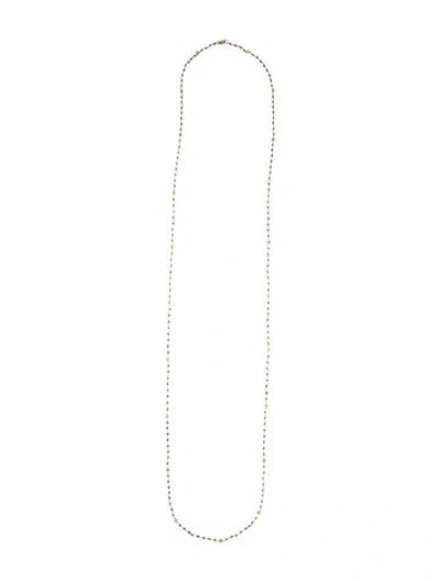 Pre-owned Necklace 18k Diamond Station , 50" In Multi