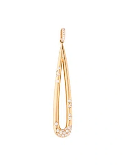 Pre-owned Necklace 18k Diamond Teardrop Pendant, 2.5" In Multi