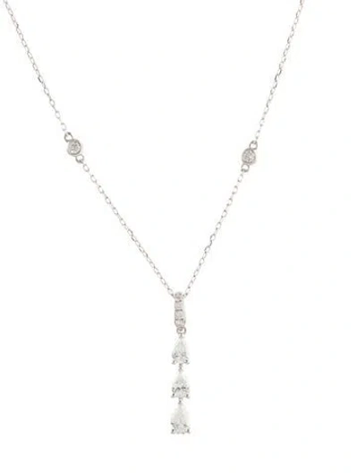 Pre-owned Necklace 18k Diamond Three-stone , 18" In Multi