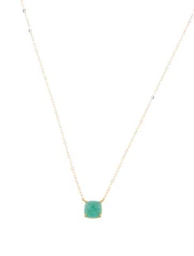 Pre-owned Necklace 18k Emerald Pendant , 18" In Multi