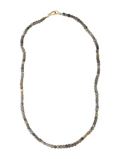 Pre-owned Necklace 18k Labradorite Bead , 25.5" In Multi