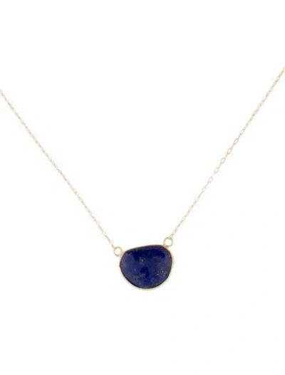 Pre-owned Necklace 18k Lapis Lazuli Pendant , 18.25" In Multi