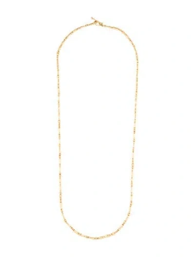 Pre-owned Necklace 18k Long Gold Beaded , 32.5" In Multi