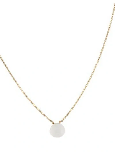 Pre-owned Necklace 18k Moonstone Pendant , 16" In Multi