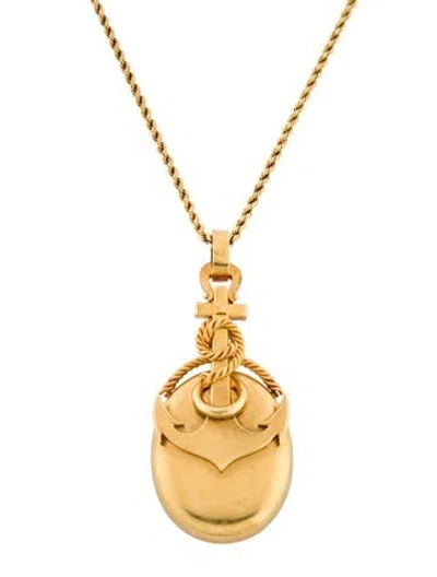 Pre-owned Necklace 18k Nautical Pendant , 17" In Multi