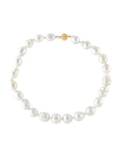 Pre-owned Necklace 18k Pearl Bead Strand , 16.5" In Multi
