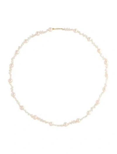 Pre-owned Necklace 18k Pearl Bead Strand , 20.25" In Multi
