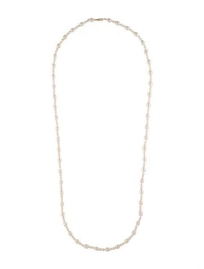 Pre-owned Necklace 18k Pearl Bead Strand , 30.25" In Multi