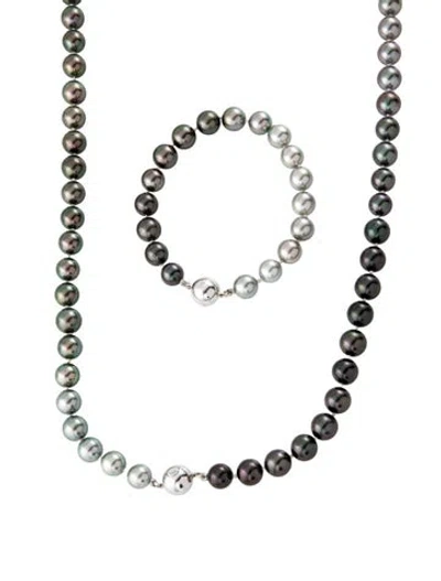 Pre-owned Necklace 18k Pearl  & Bracelet Set In Multi