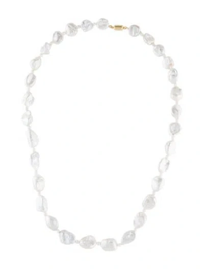 Pre-owned Necklace 18k Pearl Strand , 17" In Multi