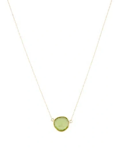 Pre-owned Necklace 18k Peridot Pendant , 18" In Multi