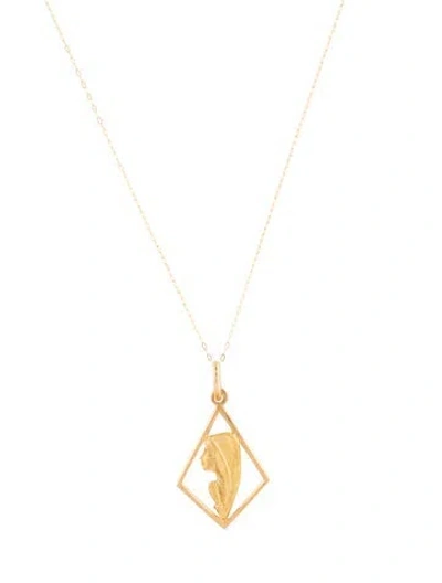 Pre-owned Necklace 18k Religious Prayer Pendant , 18" In Multi