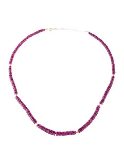 Pre-owned Necklace 18k Rhodolite Bead Strand , 18" In Multi