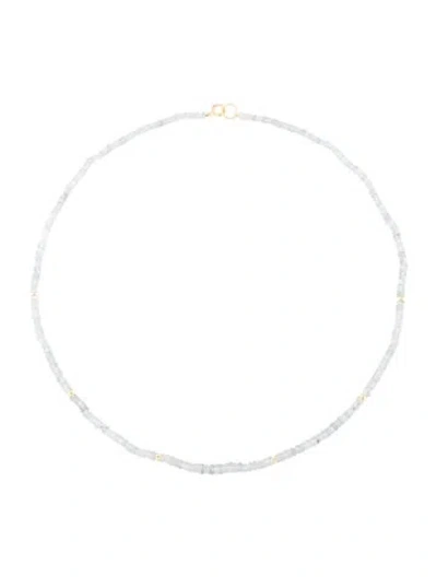 Pre-owned Necklace 18k Sapphire Bead Station , 16.25" In Multi