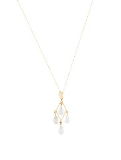 Pre-owned Necklace 18k Sapphire Pendant , 18" In Multi