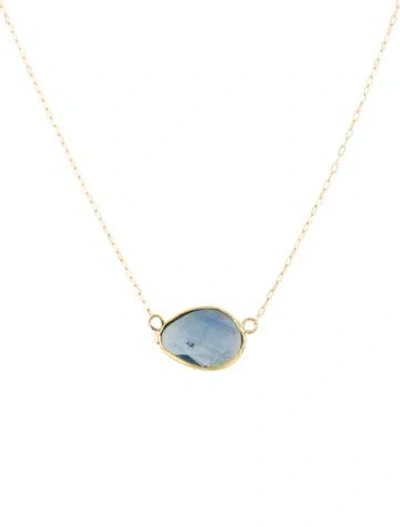 Pre-owned Necklace 18k Sapphire Pendant , 18.25" In Multi