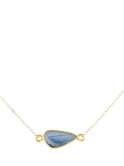 Pre-owned Necklace 18k Sapphire Station , 18" In Multi