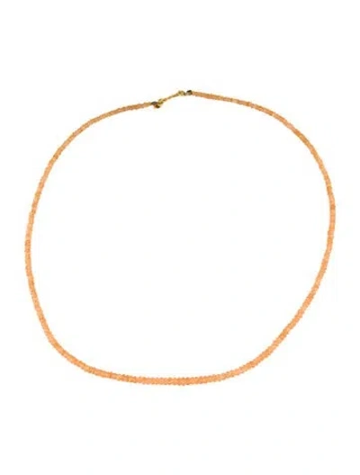 Pre-owned Necklace 18k Spessartine Garnet Bead Strand, 17.5" In Multi