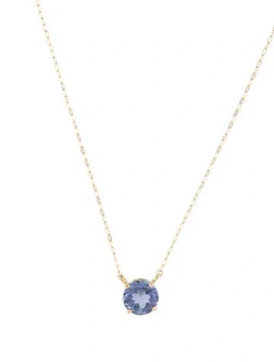 Pre-owned Necklace 18k Tanzanite Pendant , 18" In Multi