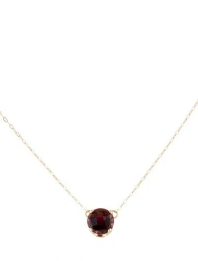 Pre-owned Necklace 18k Tourmaline Pendant , 18" In Multi
