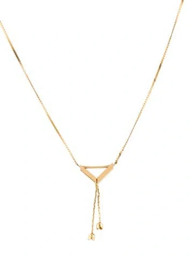 Pre-owned Necklace 18k Triangle Lavalier , 16", 16" In Multi