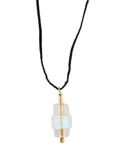 Pre-owned Necklace 18k Venini Glass Pendant , 30.5" In Multi