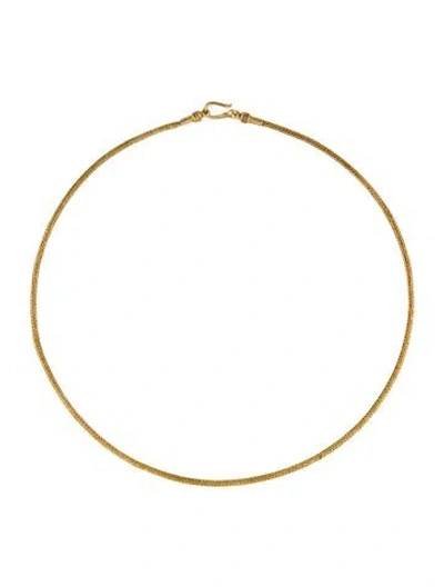 Pre-owned Necklace 18k Woven Wheat Chain, 16" In Multi