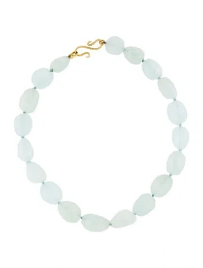 Pre-owned Necklace 20k Aquamarine Bead  In Multi