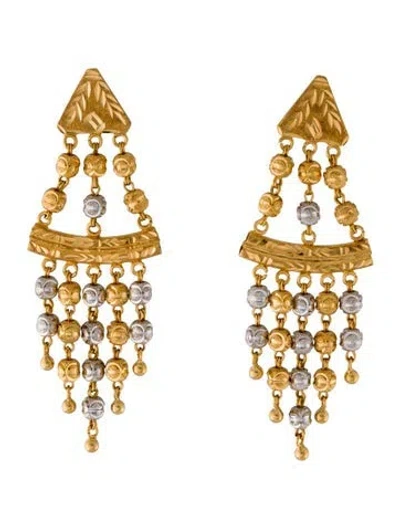 Pre-owned Necklace 22k Textured  & Earring Set In Multi