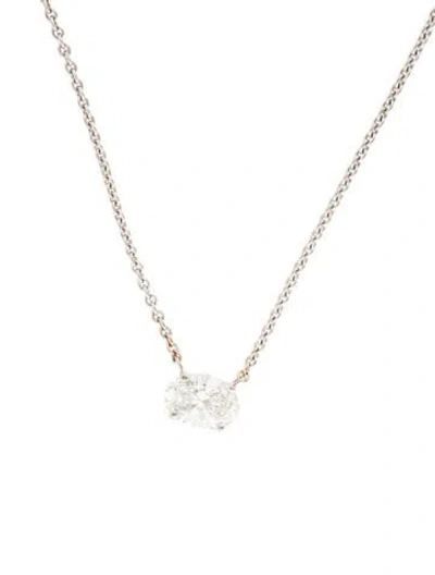 Pre-owned Necklace 4.72ctw Lab-grown Diamond Solitaire Station Pendant , 17" In Multi