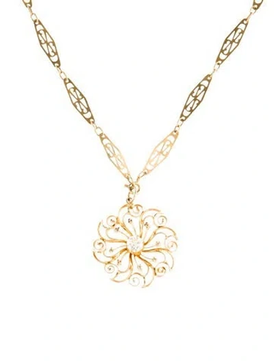 Pre-owned Necklace Antique Diamond Pendant , 16" In Multi