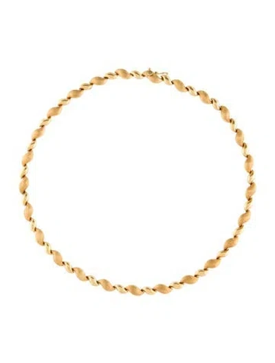 Pre-owned Necklace Chiampesan 18k Textured Link Chain , 16.75" In Multi
