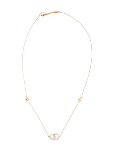 Pre-owned Necklace Chow Tai Fook 18k Diamond Station , 16.5" In Multi