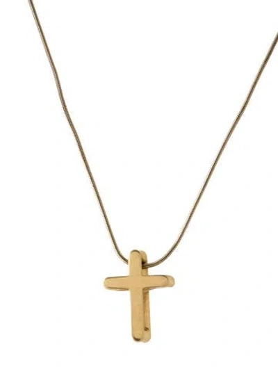 Pre-owned Necklace Cross Pendant , 17" In Multi