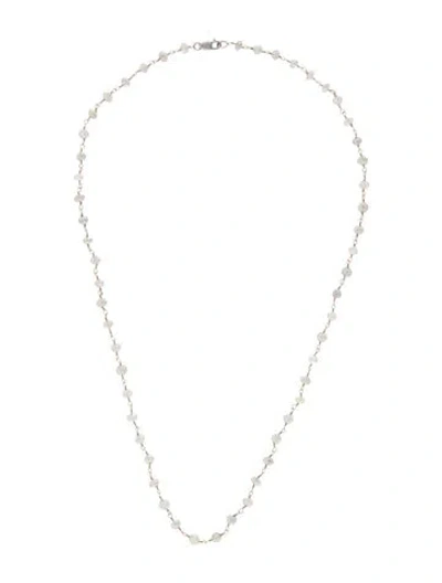 Pre-owned Necklace Diamond Beaded Station Chain , 17.75" In Multi
