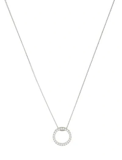 Pre-owned Necklace Diamond Circle Pendant , 17.75" In Multi
