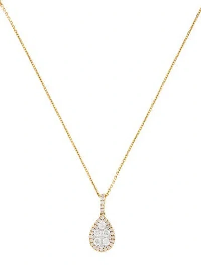 Pre-owned Necklace Diamond Cluster Pendant , 16" In Multi